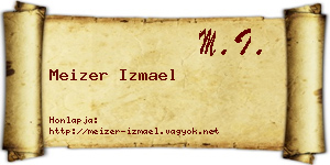 Meizer Izmael névjegykártya